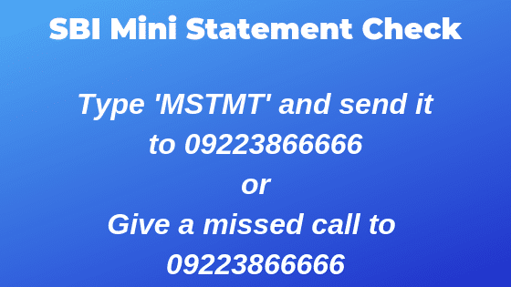 SBI Mini Statement Check